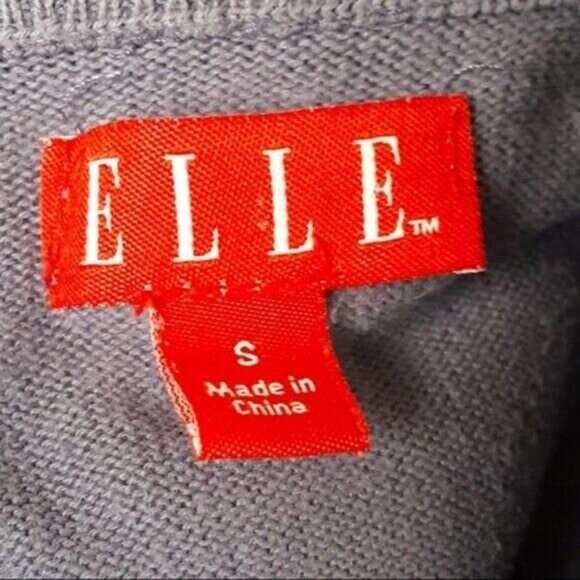 ELLE Womens Cardigan Sweater Purple Size Small Cutout Ribbed Ruffle Long Sleeve - Picture 6 of 7